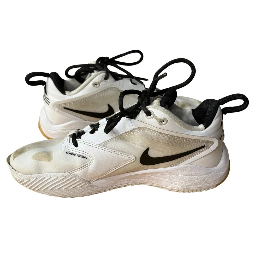 Nike‎ Air Zoom Hyperace 3 White Black Gum Volleyball Shoes FQ7074-101 Kids 4.5